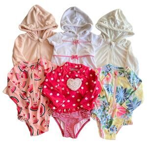 Little Me Old Navy Baby Girls Swimsuit Spring Summer Floral Bundle Lot 6-12m
